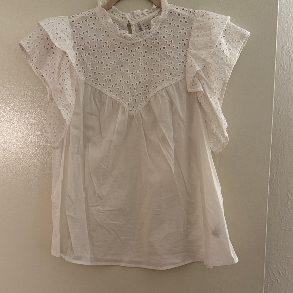 A New Day White Eyelet Blouse